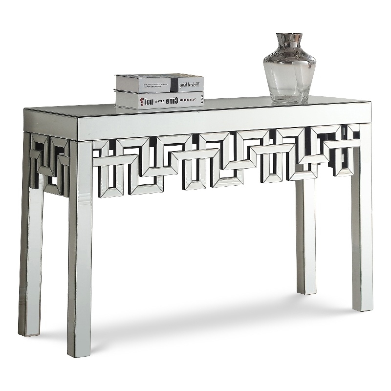 Meridian Furniture Aria Mirrored Geometric Designed Console Table