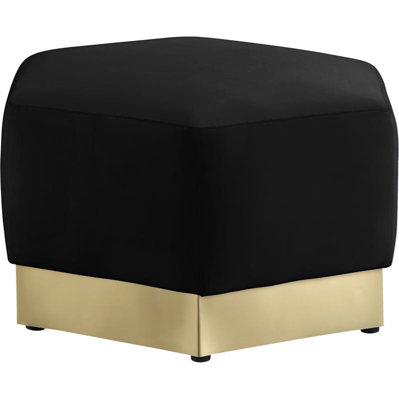Meridian Furniture Marquis Black Velvet Ottoman