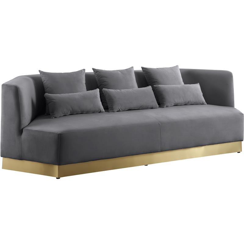 Meridian Furniture Marquis Gray Velvet Sofa