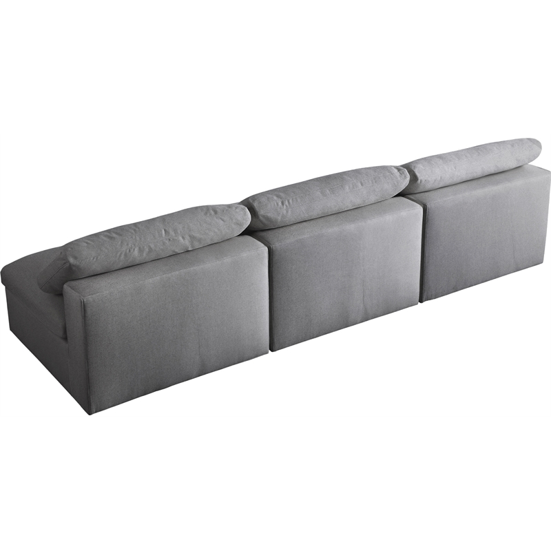 Meridian Furniture Serene Deluxe Gray Linen Fabric Modular Armless Sofa