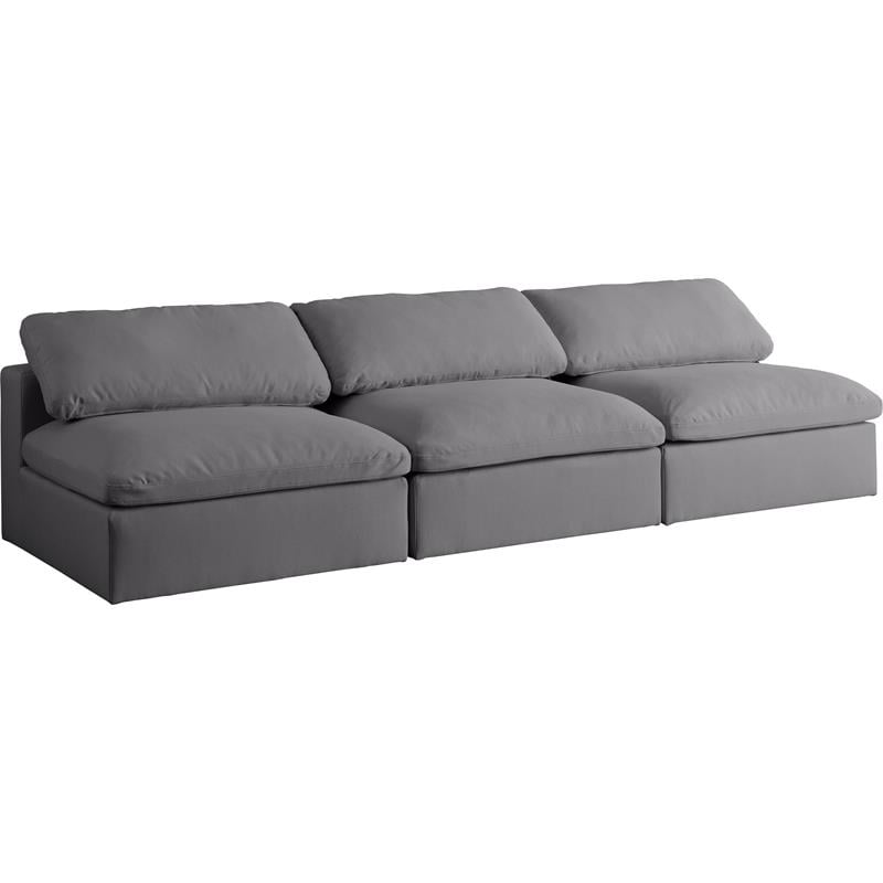 Meridian Furniture Serene Deluxe Gray Linen Fabric Modular Armless Sofa
