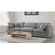 Meridian Furniture Serene Linen Fabric Deluxe Modular Sofa w/Pillows in Gray