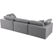 Meridian Furniture Serene Linen Fabric Deluxe Modular Sofa w/Pillows in Gray