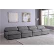 Meridian Furniture Serene Deluxe Gray Linen Fabric Modular Armless Sofa