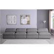 Meridian Furniture Serene Deluxe Gray Linen Fabric Modular Armless Sofa