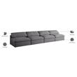 Meridian Furniture Serene Deluxe Gray Linen Fabric Modular Armless Sofa