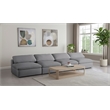 Meridian Furniture Serene Deluxe Gray Linen Fabric Modular Armless Sofa