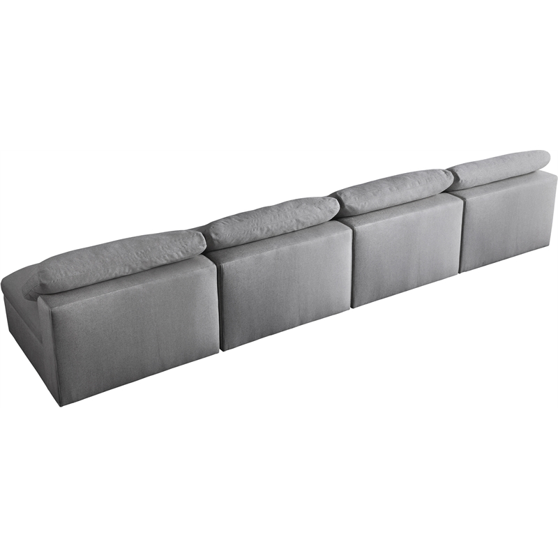 Meridian Furniture Serene Deluxe Gray Linen Fabric Modular Armless Sofa