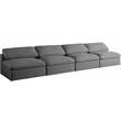 Meridian Furniture Serene Deluxe Gray Linen Fabric Modular Armless Sofa