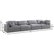 Meridian Furniture Serene Gray Durable Linen Fabric Deluxe Modular Sofa