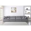 Meridian Furniture Serene Gray Durable Linen Fabric Deluxe Modular Sofa