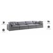 Meridian Furniture Serene Gray Durable Linen Fabric Deluxe Modular Sofa