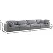 Meridian Furniture Serene Gray Durable Linen Fabric Deluxe Modular Sofa