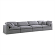 Meridian Furniture Serene Gray Durable Linen Fabric Deluxe Modular Sofa