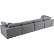 Meridian Furniture Serene Gray Durable Linen Fabric Deluxe Modular Sofa