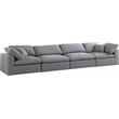 Meridian Furniture Serene Gray Durable Linen Fabric Deluxe Modular Sofa