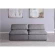 Meridian Furniture Serene Deluxe Gray Linen Fabric Modular Armless Sofa