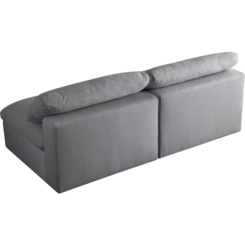 Meridian Furniture Serene Deluxe Gray Linen Fabric Modular Armless Sofa