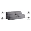 Meridian Furniture Serene Deluxe Gray Linen Fabric Modular Armless Sofa