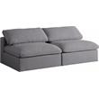 Meridian Furniture Serene Deluxe Gray Linen Fabric Modular Armless Sofa