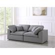 Meridian Furniture Serene Gray Durable Linen Fabric Deluxe Modular Sofa