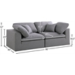 Meridian Furniture Serene Gray Durable Linen Fabric Deluxe Modular Sofa
