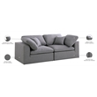 Meridian Furniture Serene Gray Durable Linen Fabric Deluxe Modular Sofa