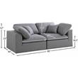 Meridian Furniture Serene Gray Durable Linen Fabric Deluxe Modular Sofa