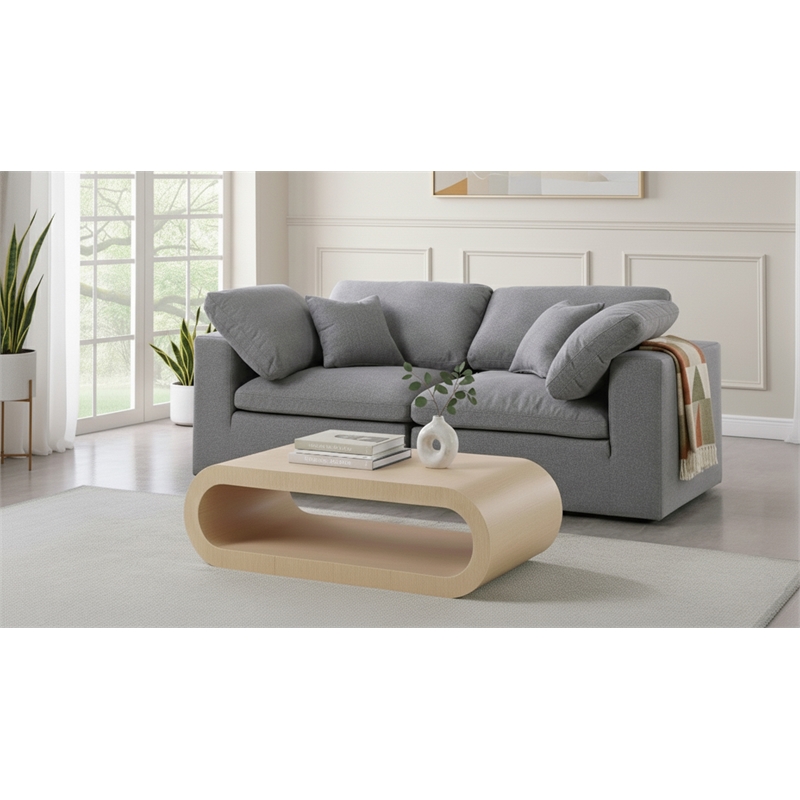 Meridian Furniture Serene Gray Durable Linen Fabric Deluxe Modular Sofa