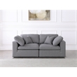 Meridian Furniture Serene Gray Durable Linen Fabric Deluxe Modular Sofa