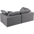 Meridian Furniture Serene Gray Durable Linen Fabric Deluxe Modular Sofa