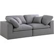 Meridian Furniture Serene Gray Durable Linen Fabric Deluxe Modular Sofa