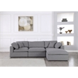 Meridian Furniture Serene Gray Durable Linen Fabric Modular Sectional