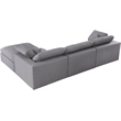Meridian Furniture Serene Gray Durable Linen Fabric Modular Sectional
