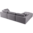 Meridian Furniture Serene Gray Durable Linen Fabric Modular Sectional