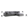 Meridian Furniture Serene Gray Durable Linen Fabric Modular Sectional