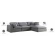 Meridian Furniture Serene Gray Durable Linen Fabric Modular Sectional