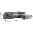 Meridian Furniture Serene Gray Durable Linen Fabric Modular Sectional