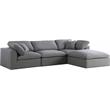 Meridian Furniture Serene Gray Durable Linen Fabric Modular Sectional