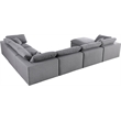 Meridian Furniture Serene Gray Durable Linen Fabric Modular Sectional
