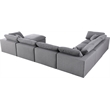 Meridian Furniture Serene Gray Durable Linen Fabric Modular Sectional