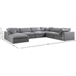 Meridian Furniture Serene Gray Durable Linen Fabric Modular Sectional