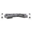Meridian Furniture Serene Gray Durable Linen Fabric Modular Sectional