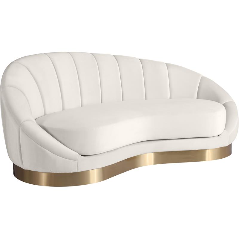 Meridian Furniture Shelly Cream Velvet Chaise