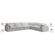 Meridian Furniture Plush Standard Cream Velvet Modular Sectional