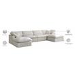 Meridian Furniture Plush Standard Cream Velvet Modular Sectional