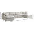 Meridian Furniture Plush Standard Cream Velvet Modular Sectional