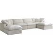 Meridian Furniture Plush Standard Cream Velvet Modular Sectional