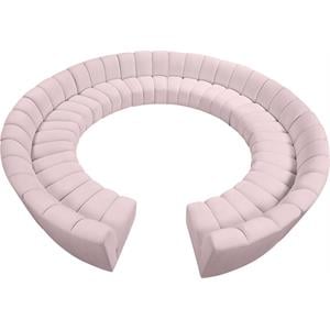 Meridian Furniture Infinity Pink Velvet 12pc. Modular Sectional