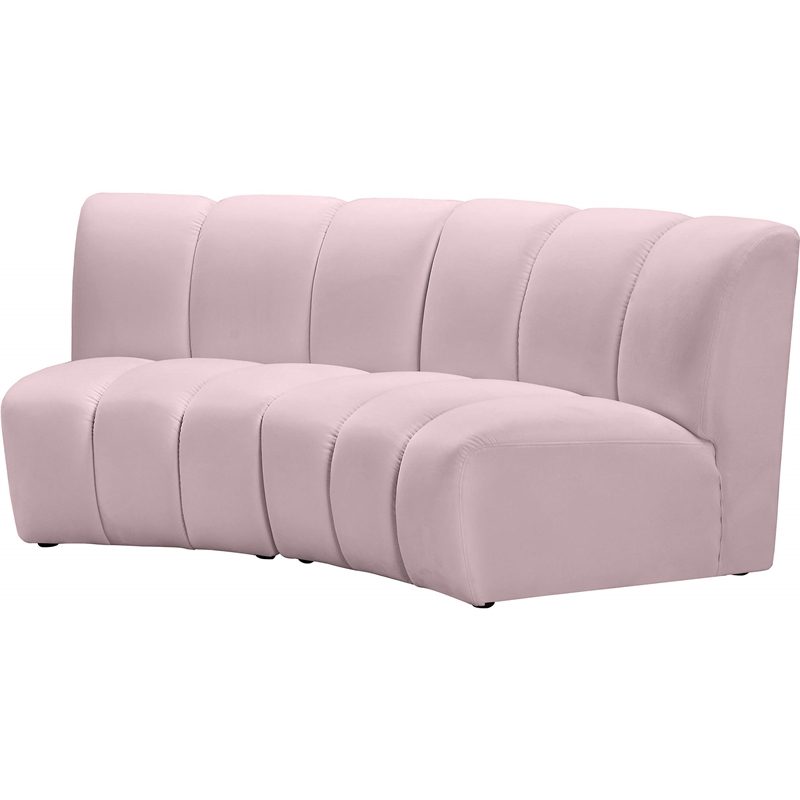 Meridian Furniture Infinity Pink Velvet 2pc. Modular Sectional